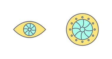 eye and optical diaphram Icon vector