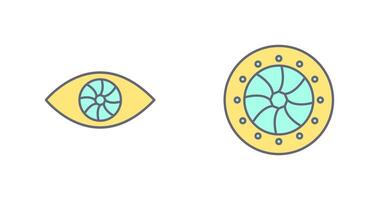 eye and optical diaphram Icon vector