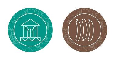 House and Hot Sausage Icon vector