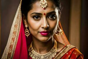 an indian woman in traditional attire. AI-Generated photo