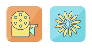 video reel and flower Icon vector