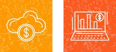 Cloud Computing and Bar Chart Icon vector