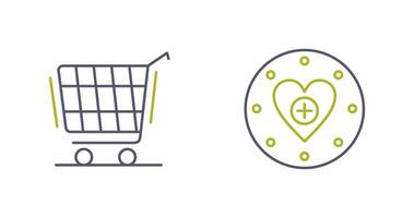 Shopping Cart and Wishlist Icon vector