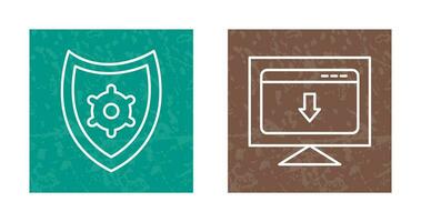 security settings and download webpage Icon vector