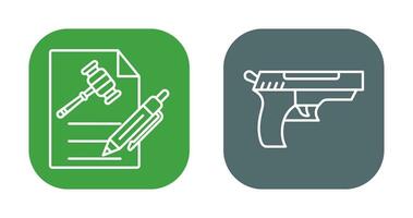 archivo y pistola icono vector