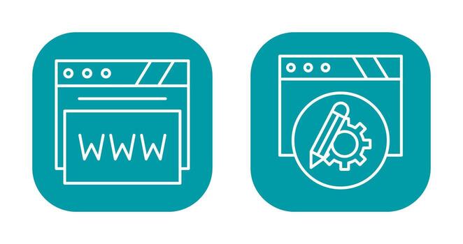 Setting and Web Browser Icon vector