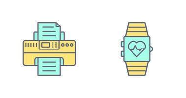 Smartwatch and Printer Icon vector