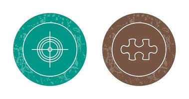 Target and Puzzle Piece Icon vector