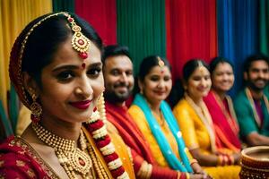 indian wedding ceremony with bride and groom. AI-Generated photo
