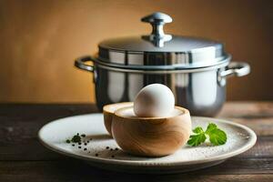 the egg in the shell. AI-Generated photo