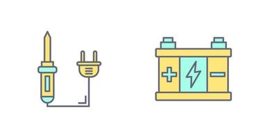 Soldering and Battery Icon vector