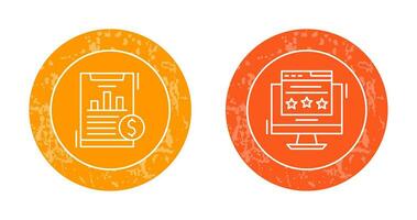 Financial Analytics and Webpage Icon vector