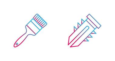 Paint Brush and Dyupel Icon vector