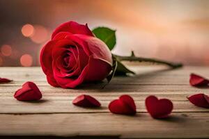 the rose is the symbol of love and romance, and the red color is the color of love. AI-Generated photo