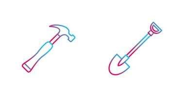 Shovel and Nail Icon vector