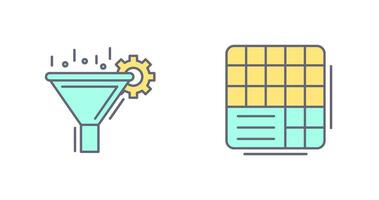 Filtering and Table Data Icon vector