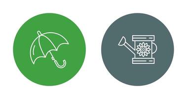 Umbrella and Watering  Icon vector