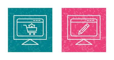 e commerce setting and edit webpage Icon vector