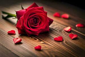 the rose is the symbol of love and romance, and the red color is the color of love. AI-Generated photo