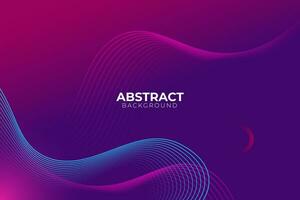 Abstract violet purple and blue wavy line pattern on dark blue background with copy space. Modern tech futuristic neon color banner concept. Vector illustration