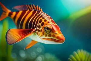 a fish with a bright orange and white pattern. AI-Generated photo