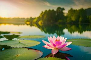 the lotus flower is a symbol of enlightenment and peace. AI-Generated photo