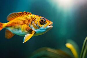 a fish swimming in an aquarium. AI-Generated photo