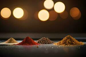 spices on a table. AI-Generated photo