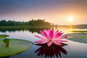 the lotus flower is a symbol of enlightenment and peace. AI-Generated photo