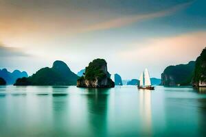 halong bahía, Vietnam, Vietnam, halong bahía, Vietnam. generado por ai foto