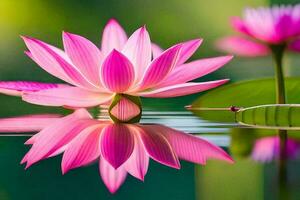 pink lotus flowers in the water. AI-Generated photo