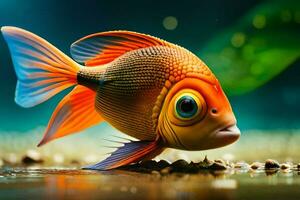 a fish with big eyes and a big mouth. AI-Generated photo