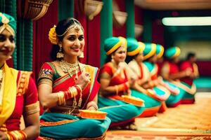 indio Boda ceremonia en India. generado por ai foto