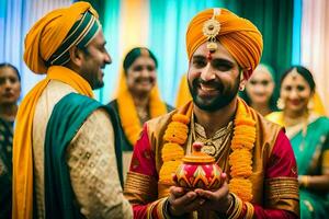 indian wedding in new york city. AI-Generated photo