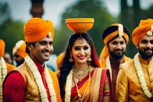 indio Boda en Londres. generado por ai foto