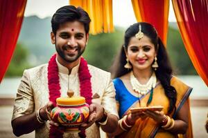 indio Boda en Bombay. generado por ai foto