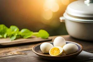 how to cook eggs in the microwave. AI-Generated photo