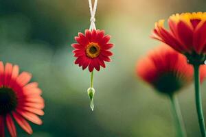 foto fondo de pantalla el cielo, flores, el sol, el flores, el sol, el flores. generado por ai