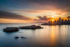 el Dom conjuntos terminado el ciudad horizonte en hong. generado por ai foto