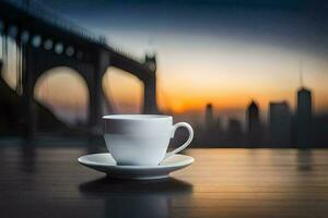 coffee, the city, the bridge, the bridge, the city, the bridge, the. AI-Generated photo