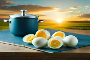 the best way to cook hard boiled eggs. AI-Generated photo