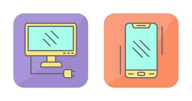 Monitor and Smartphone Icon vector