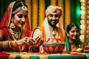 indian wedding in delhi. AI-Generated photo