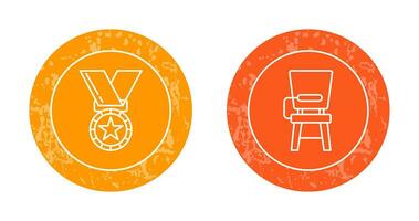 Medal and DeskSnack and Money Icon vector