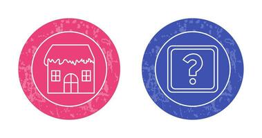 House with Snow and Question Mark Icon vector