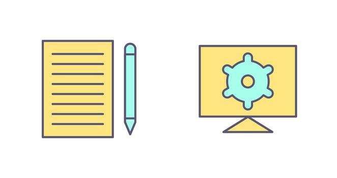 write feedback and computer settings Icon vector