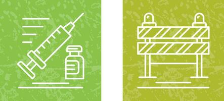 Syringe and Road Blockade Icon vector