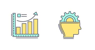 crecimiento gráfico y máquina aprendizaje icono vector