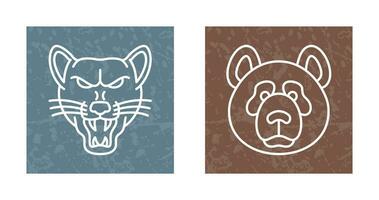 Wolf and Panda Icon vector