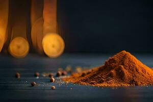 a pile of spices on a table. AI-Generated photo